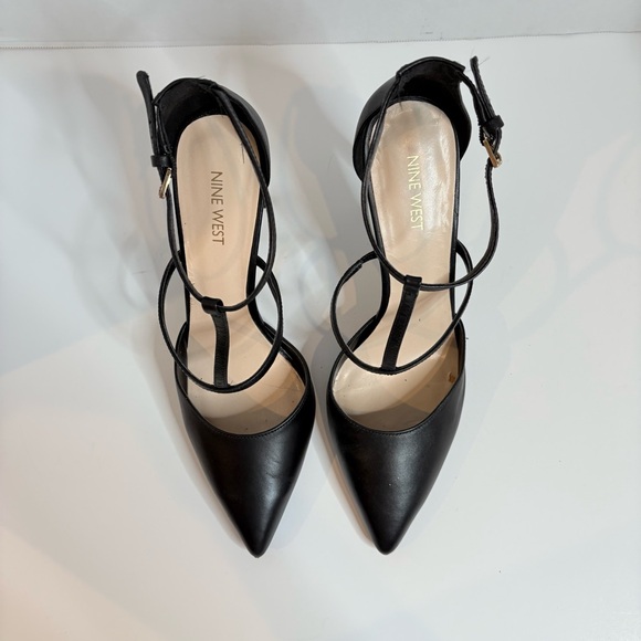 Nine West Black stiletto ankle strap Heels women’s size 10 - Picture 13 of 14